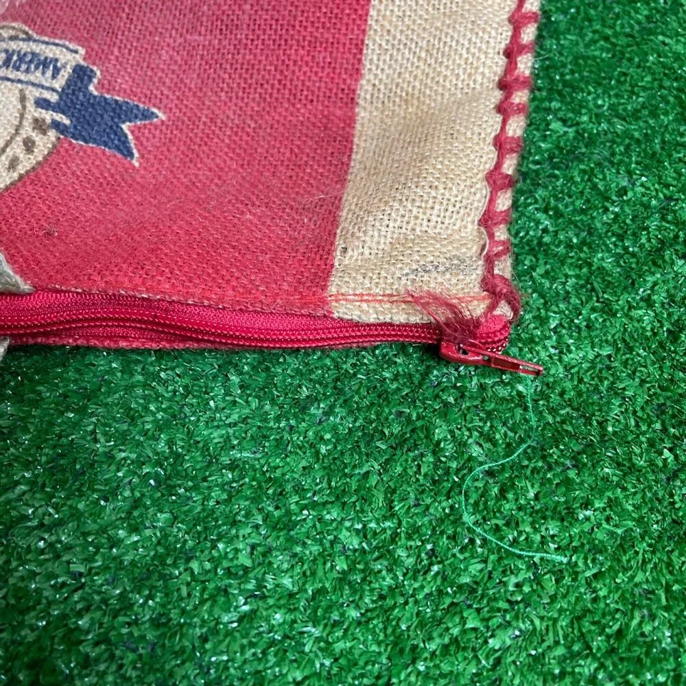 Lot of 2 Royal Basmati Jute Burlap Zipper Reusable Bag Handcrafted in India OS